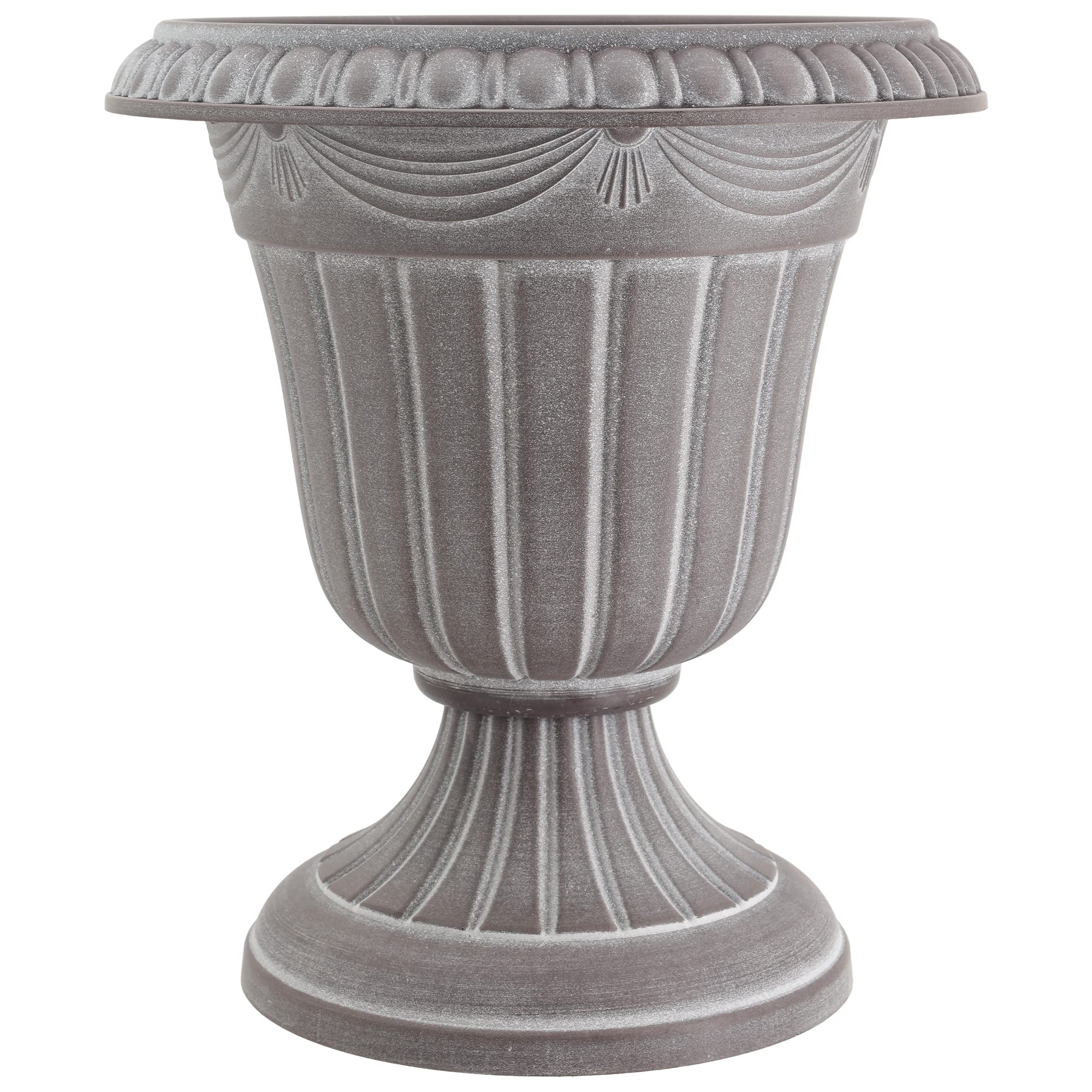 Arcadia PL10WW classic urn planter in whitewash for elegant entryway display.