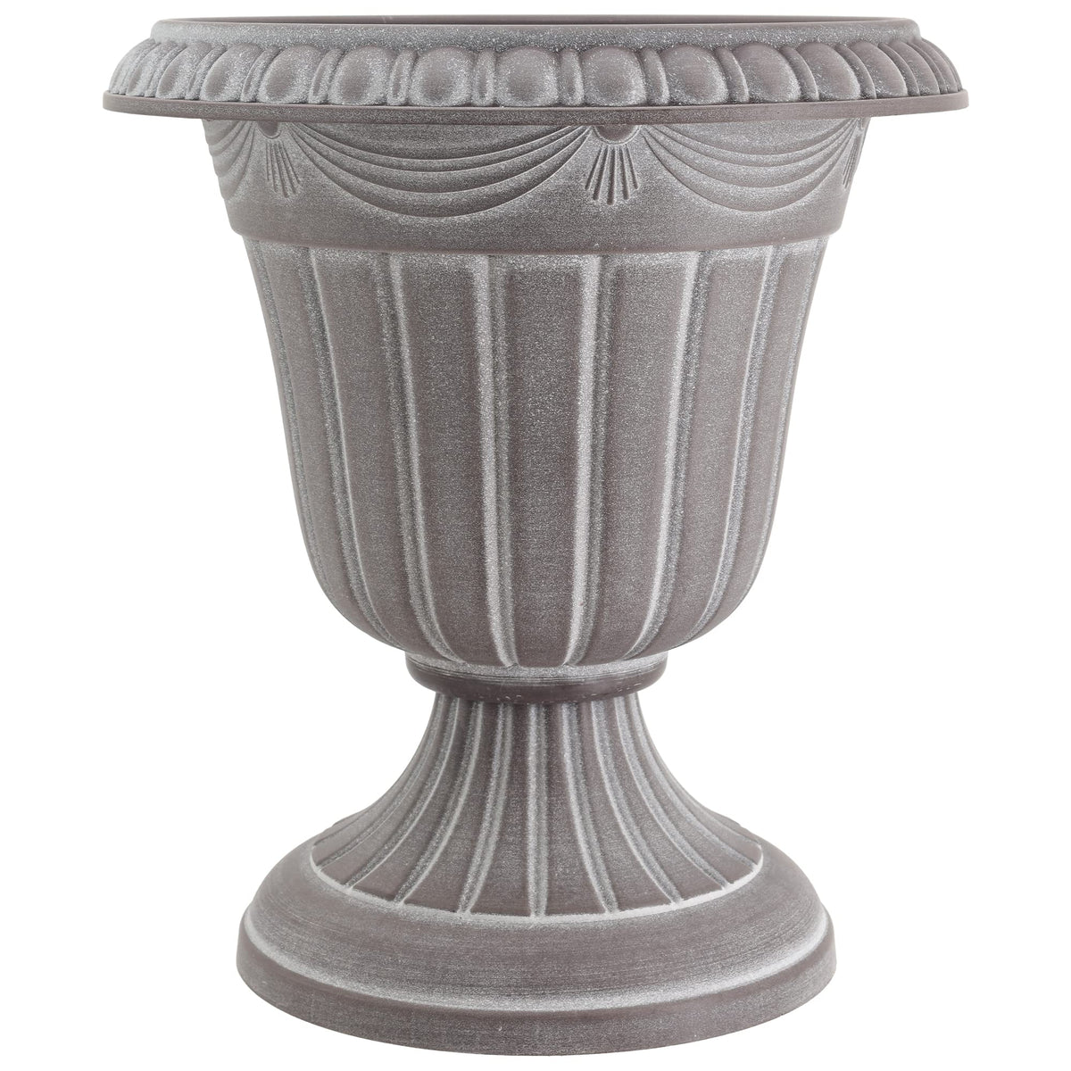 Arcadia PL10WW classic urn planter in whitewash for elegant entryway display.