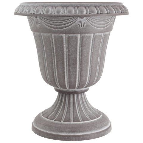 Arcadia PL10WW classic urn planter in whitewash for elegant entryway display.