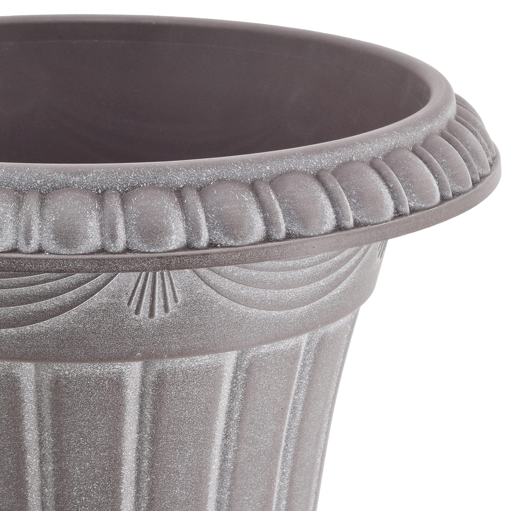 Arcadia PL10WW 13x15 inch urn dimensions suited for mid sized plant displays.