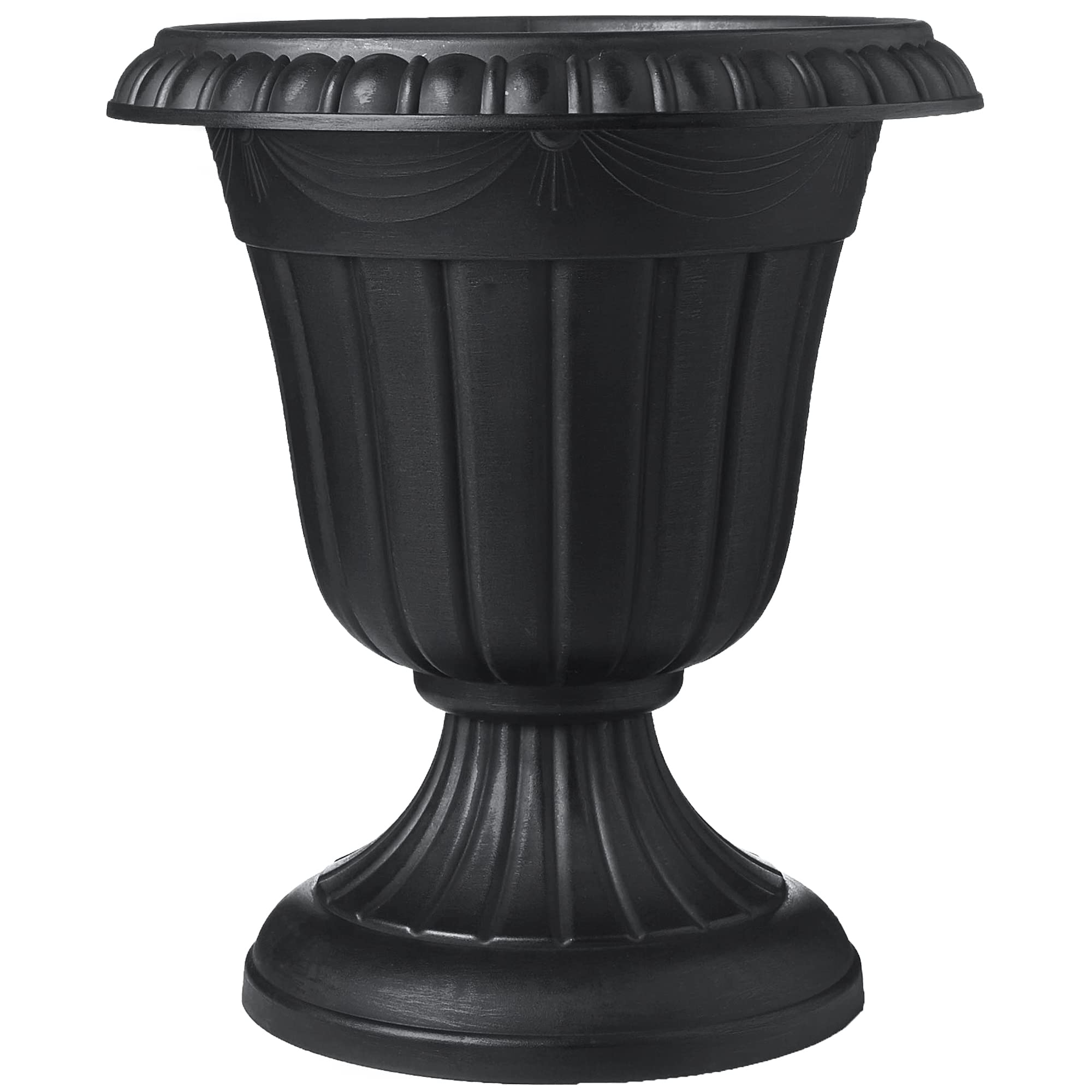 Arcadia PL20BK classic urn planter on porch elevates entryway decor.