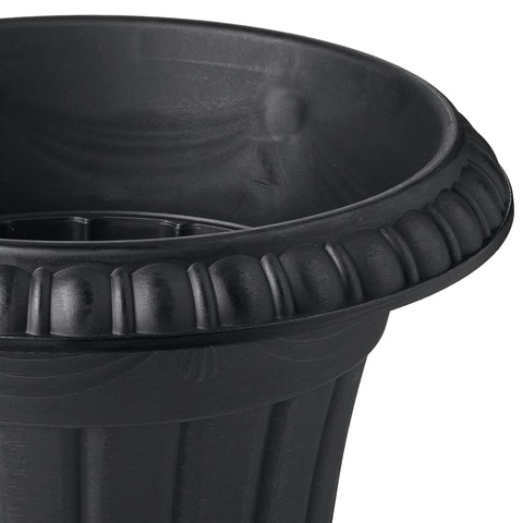 Arcadia PL20BK urn with wide opening makes planting simple and tidy.