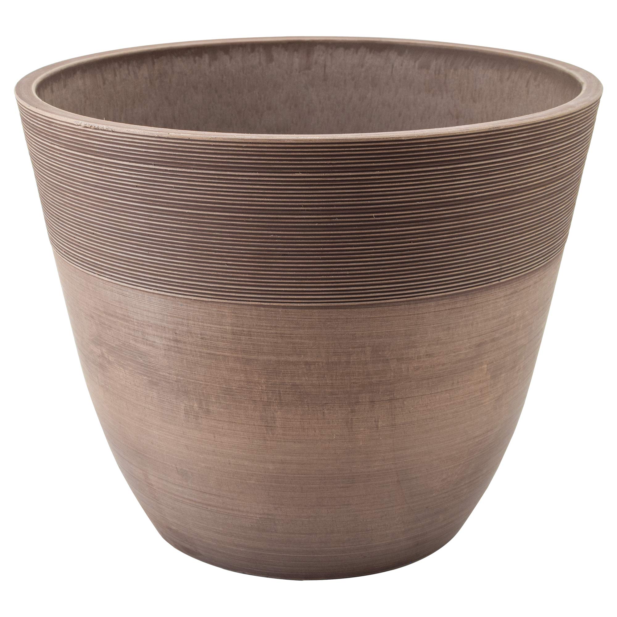 Arcadia PSW Pot 14-inch with etched ridges for stylish outdoor display