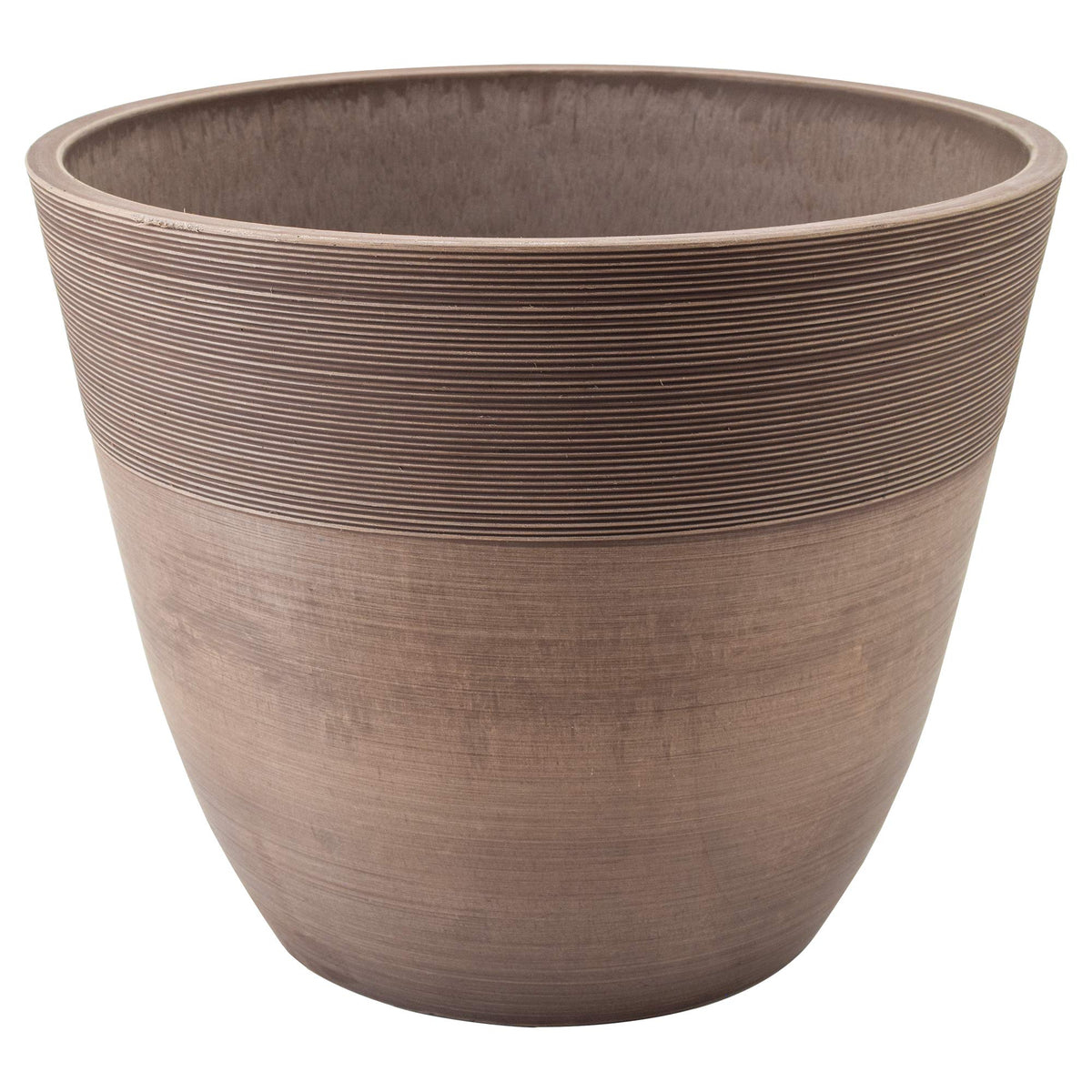 Arcadia PSW Pot 14-inch with etched ridges for stylish outdoor display