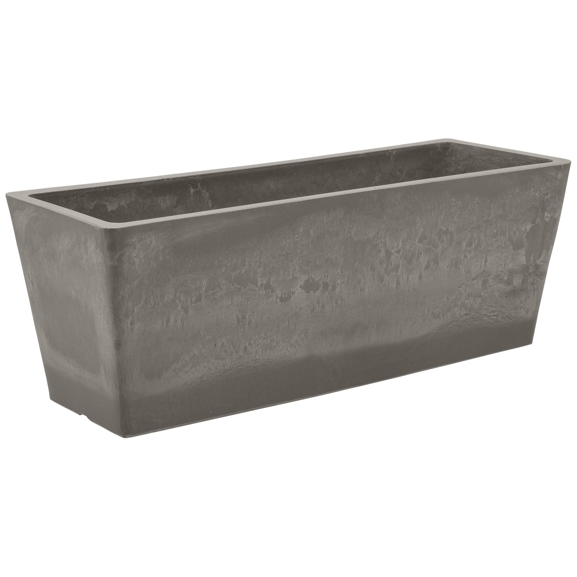 Arcadia PSW Simplicity Window Box in cement color, lightweight and durable for outdoor displays.