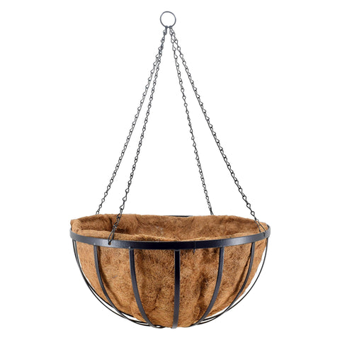 Arcadia Round Hanging Planter Basket 24-Inch with durable metal frame for outdoors