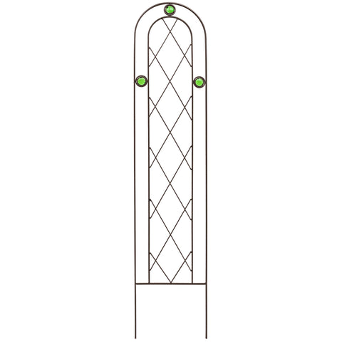 Arcadia TR01 arched trellis in black supports climbing plants beautifully