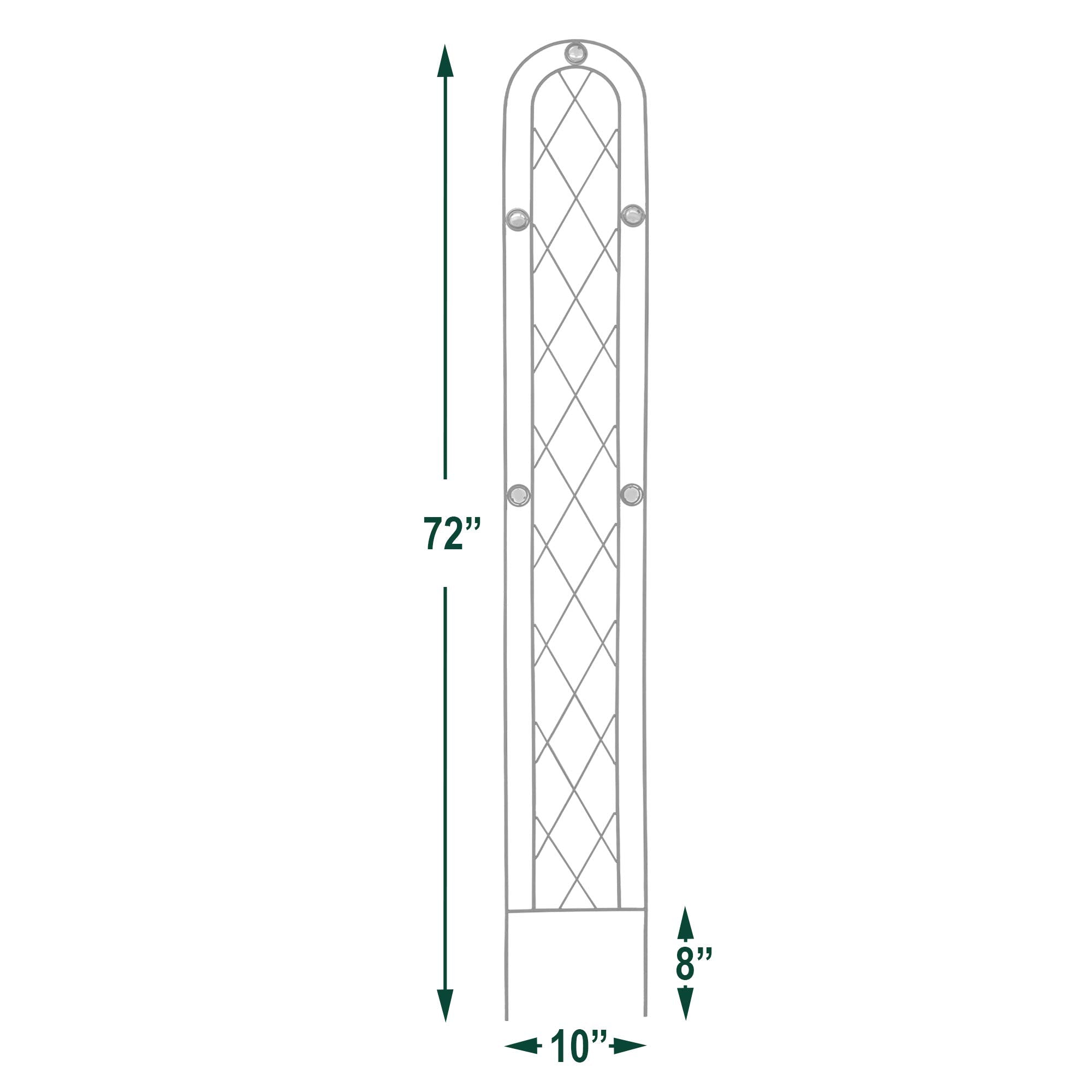 Arcadia TR03 black arched trellis supports climbers and creates focal garden structure.