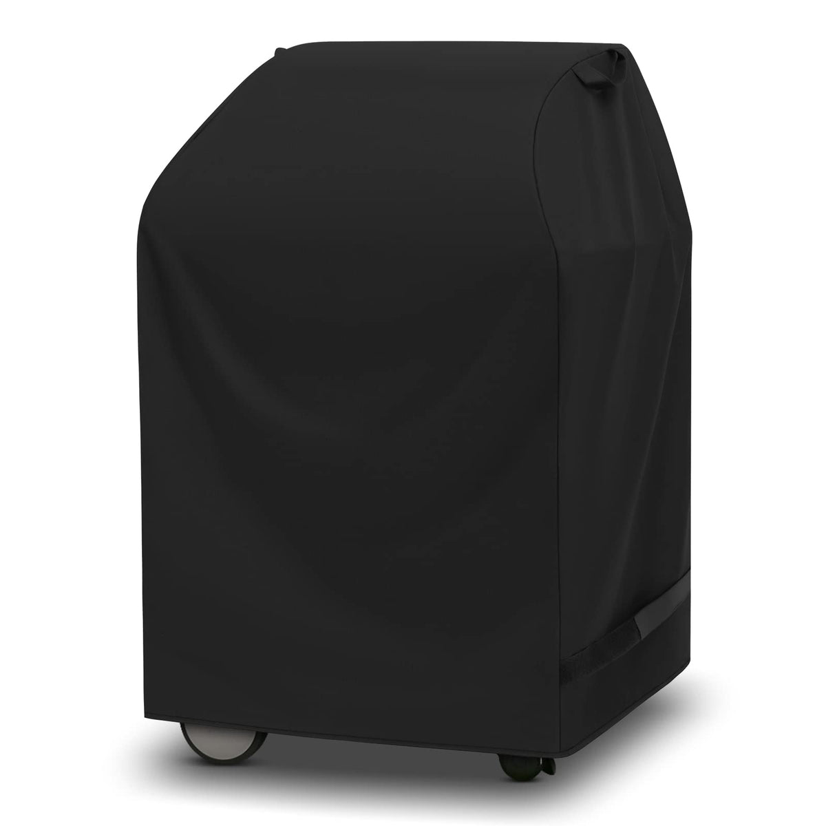 Arcedo 32-inch grill cover protecting a two-burner grill from rain and sun