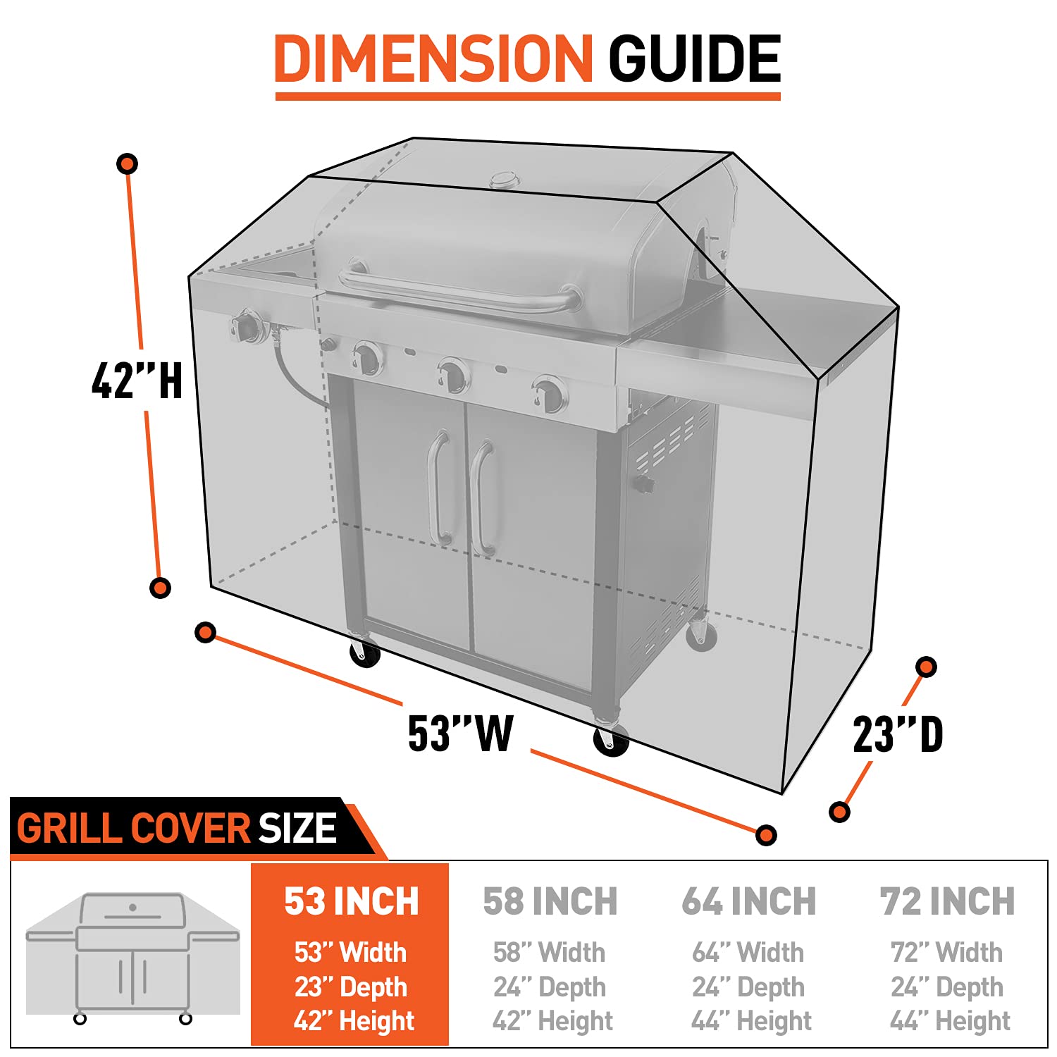 Arcedo heavy-duty fabric shields grill against harsh outdoor elements.