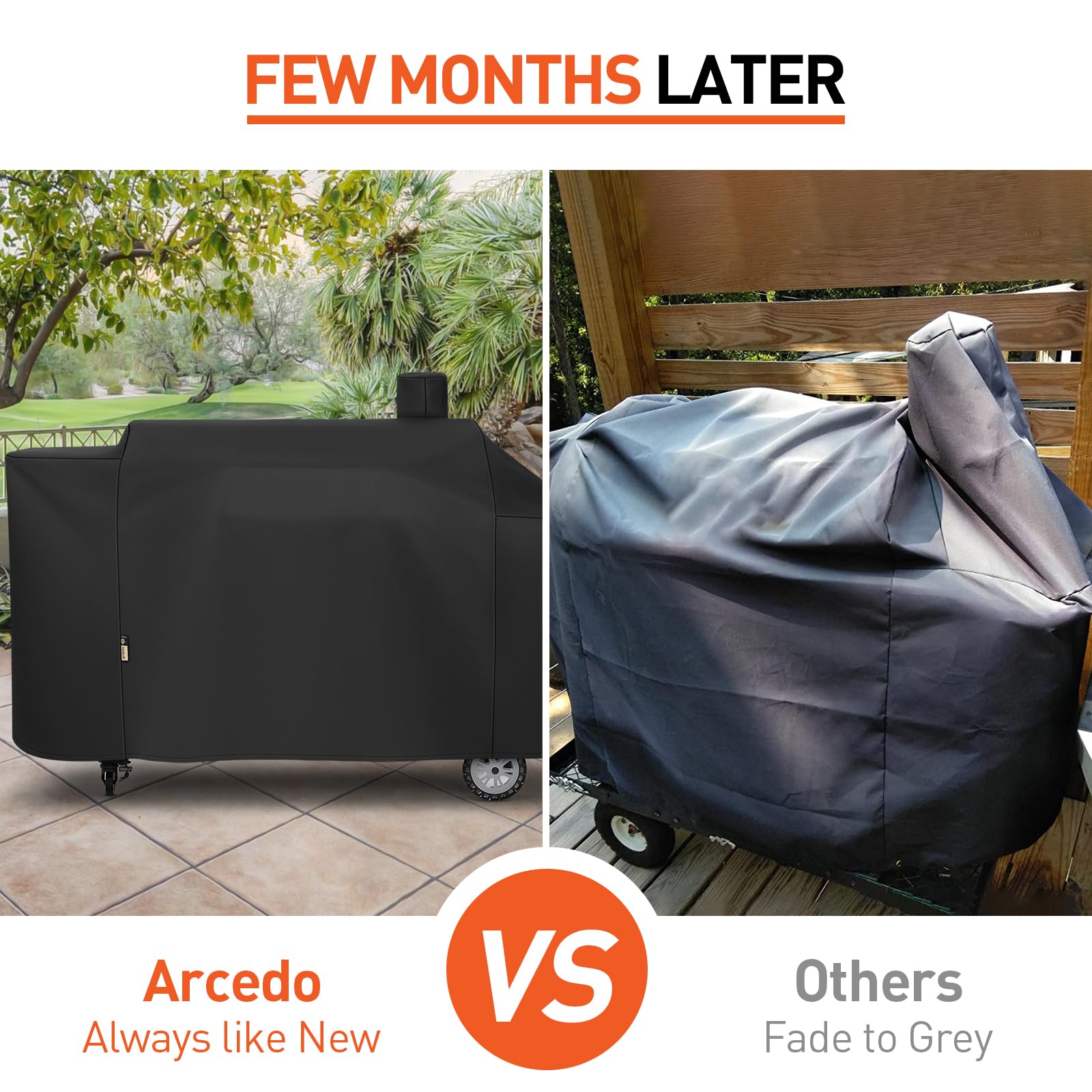 Arcedo fade-resistant fabric cover keeps color vibrant under sun exposure.