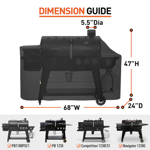 Arcedo heavy-duty waterproof grill cover protects outdoor grill from rain and dust.