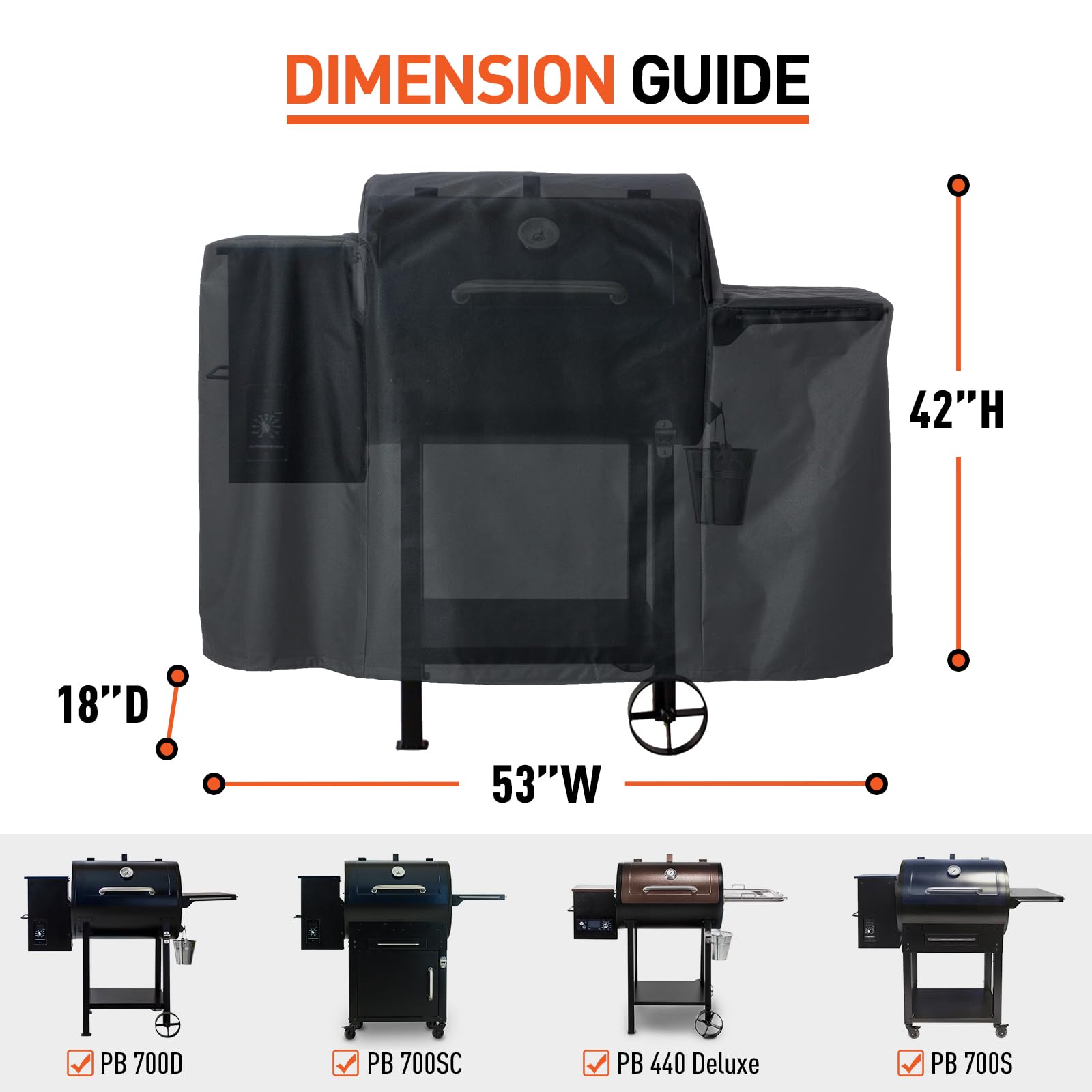 Arcedo grill cover for Pit Boss 440D2 guards against weather.