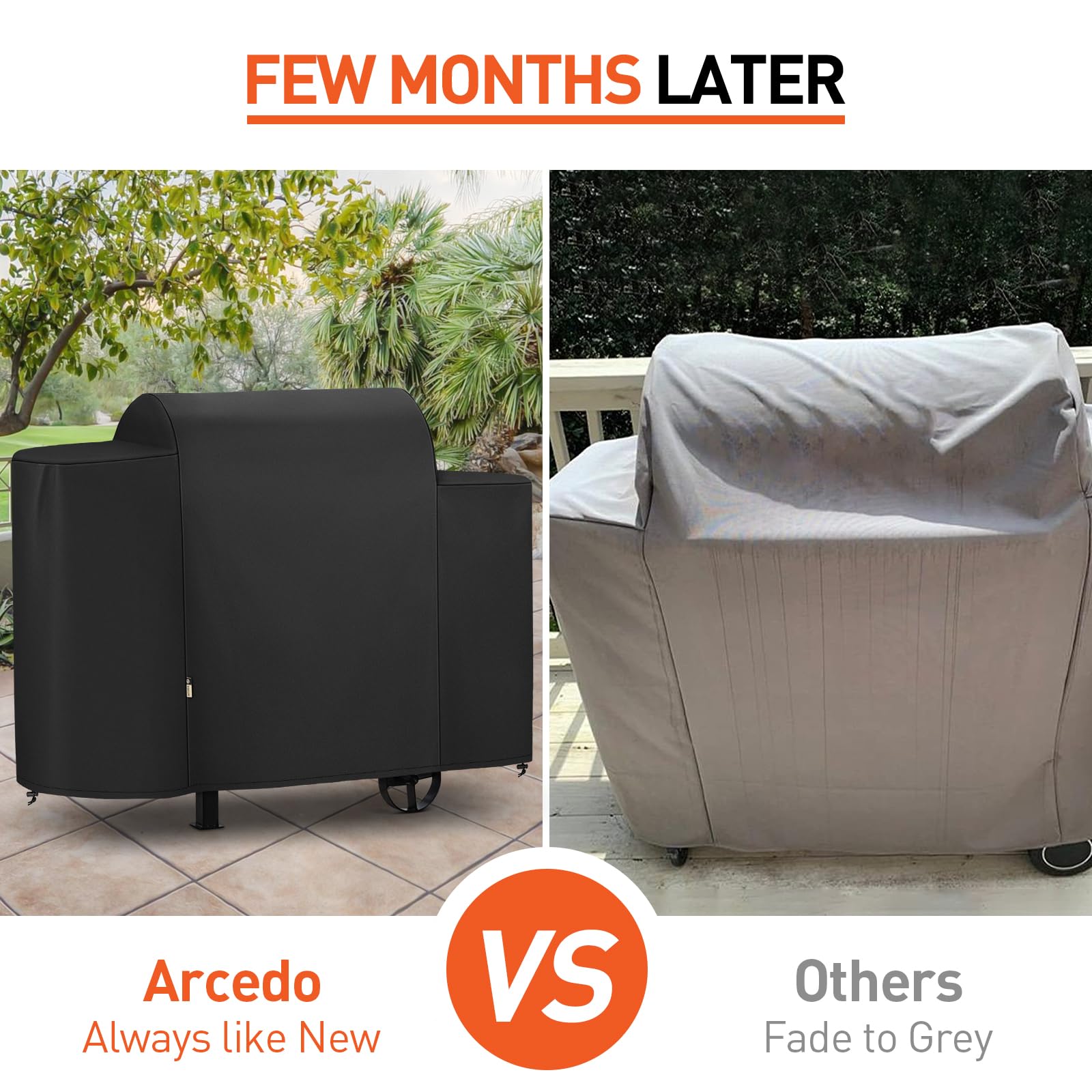 Arcedo Rancher 700 grill cover keeps patio grill dry.