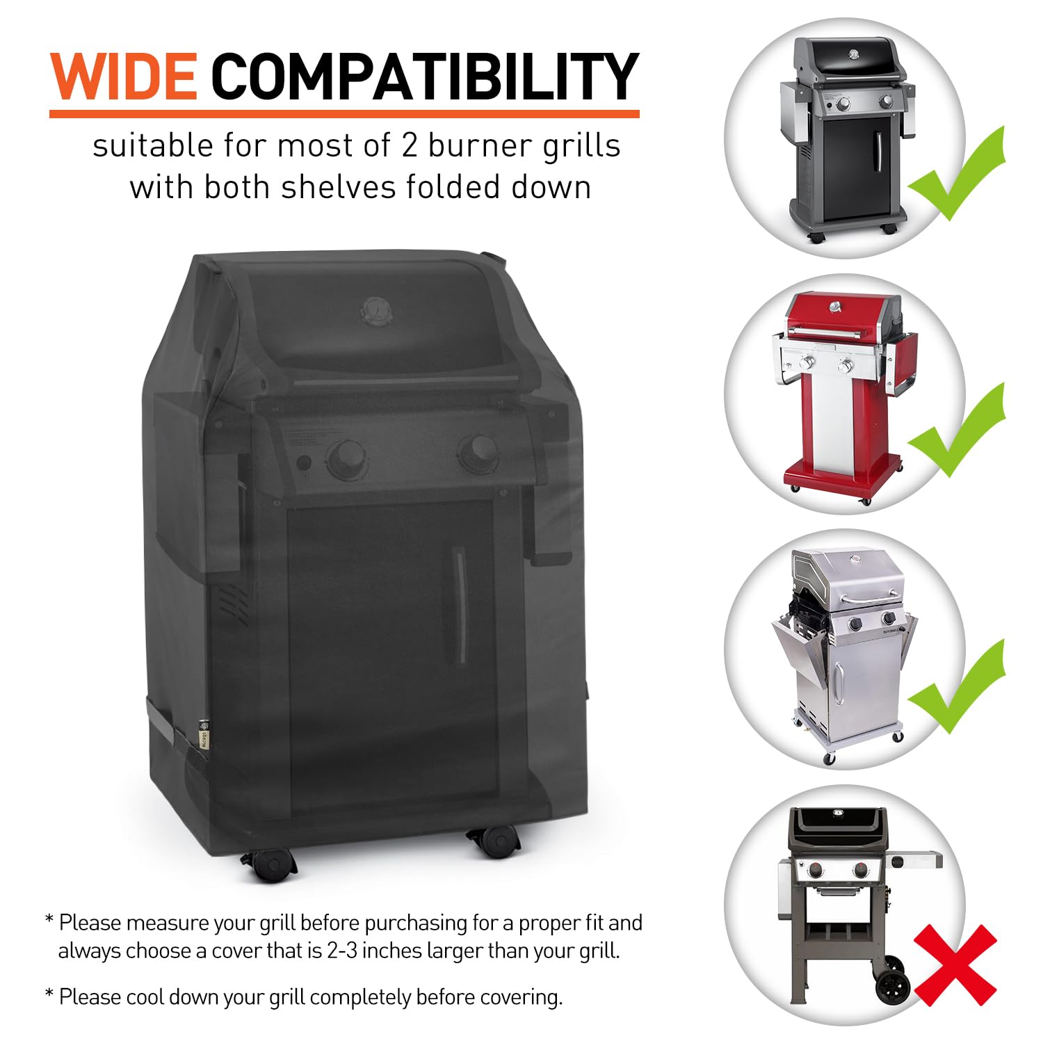 Arcedo grill cover with side handles for easy lifting