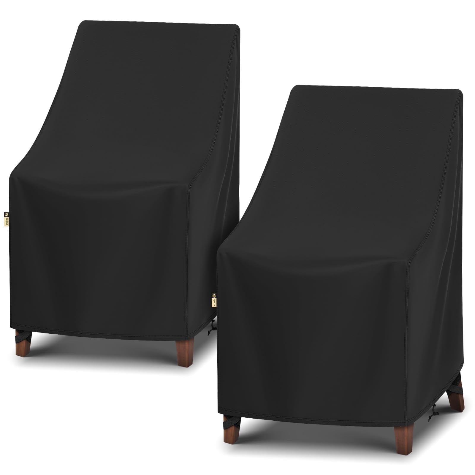 Arcedo high-back chair cover with storage bag protects outdoor seating.