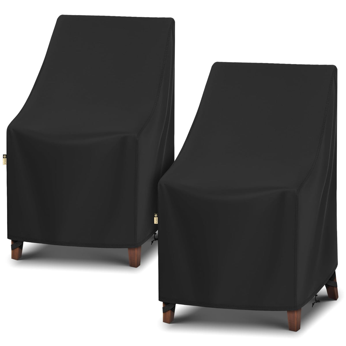 Arcedo high-back chair cover with storage bag protects outdoor seating.