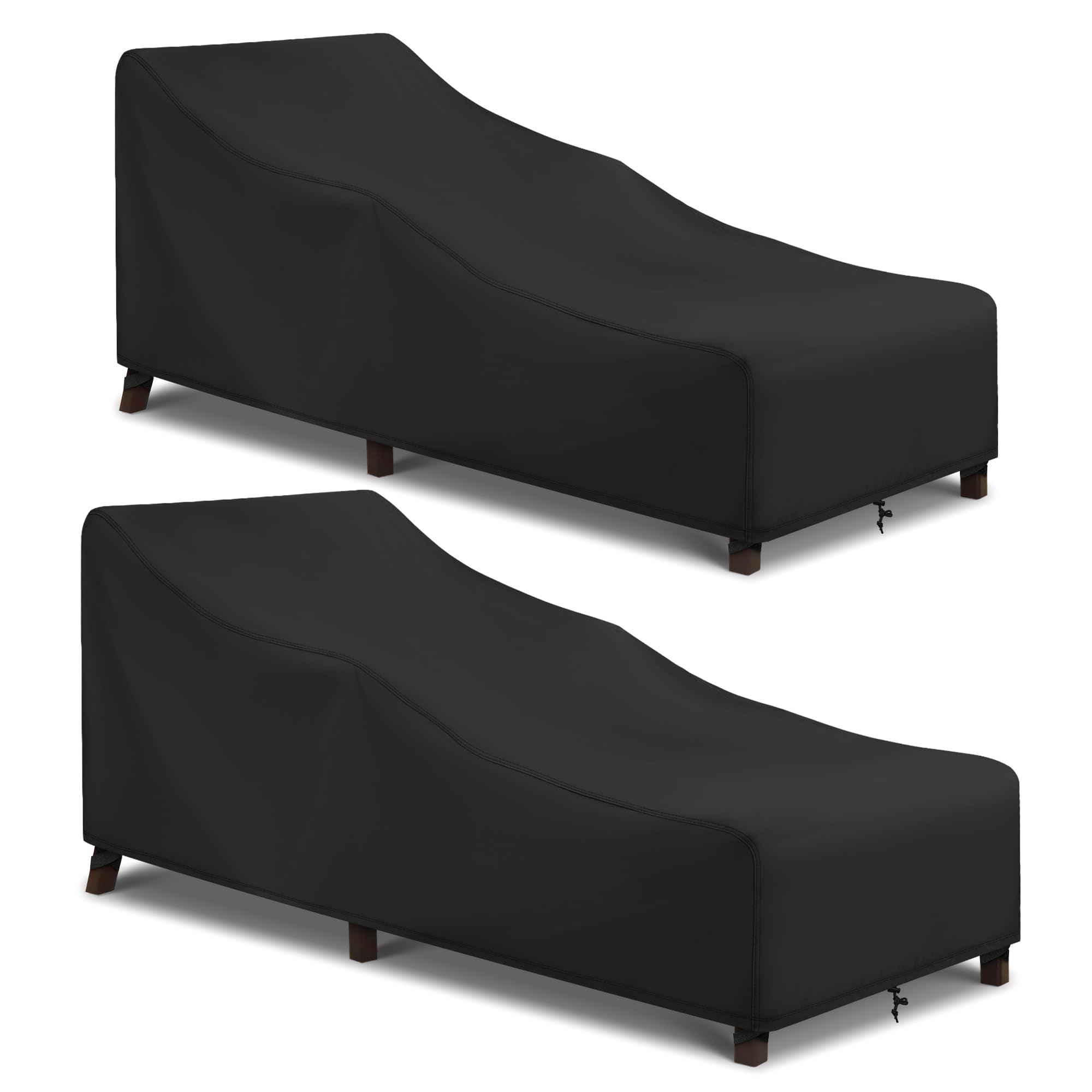 Arcedo outdoor lounge chair cover with waterproof backing protects from rain.