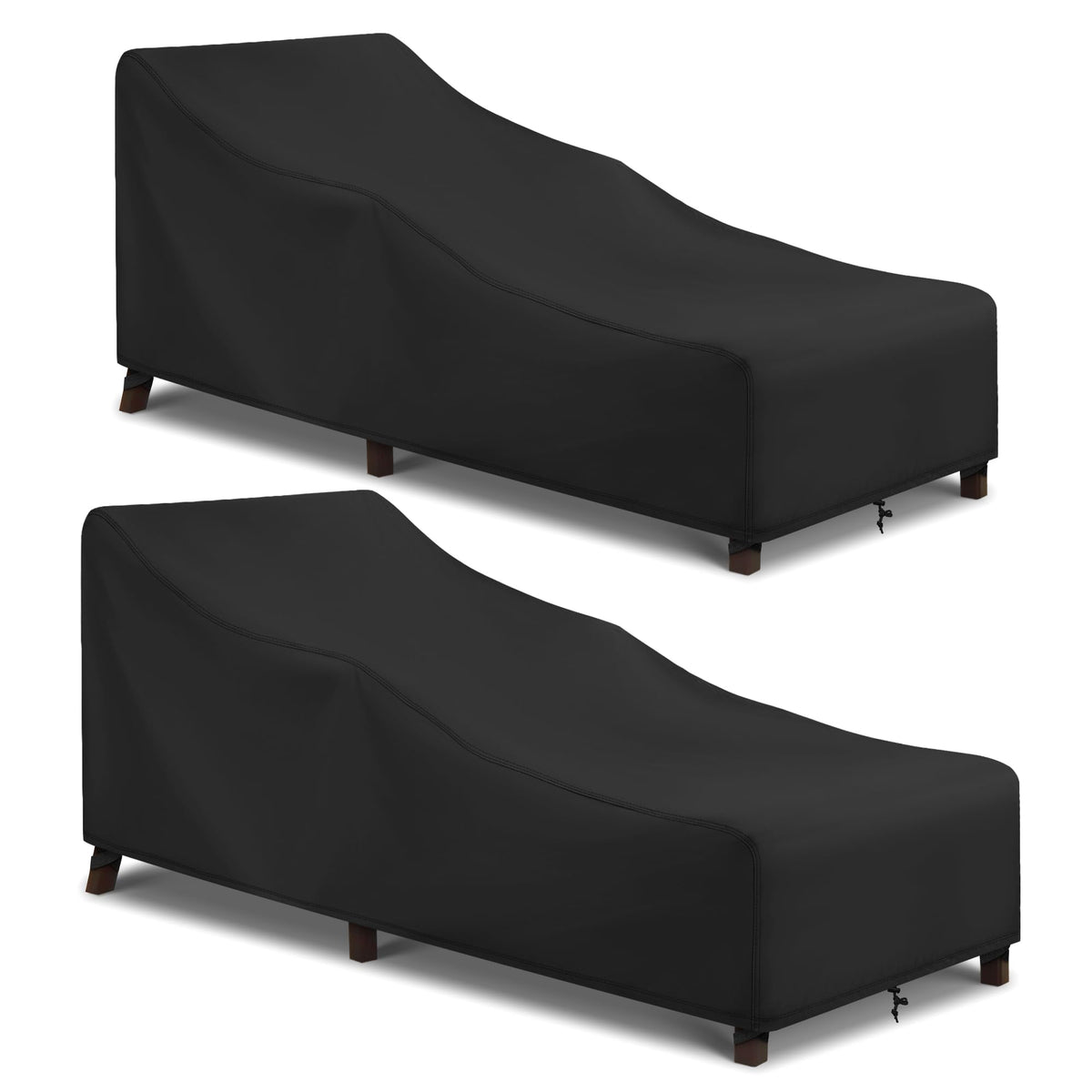 Arcedo outdoor lounge chair cover with waterproof backing protects from rain.
