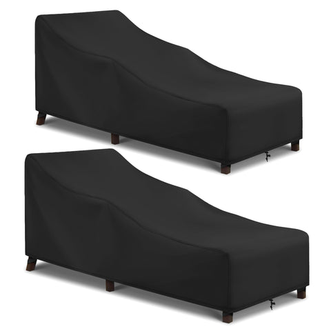 Arcedo outdoor lounge chair cover with waterproof backing protects from rain.