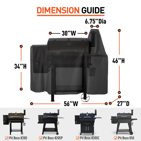 Arcedo Pit Boss 820XL side view shows durable, secure fit.