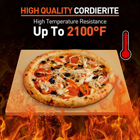 Arcedo pizza stone heat distribution promotes even browning on pizzas and breads.