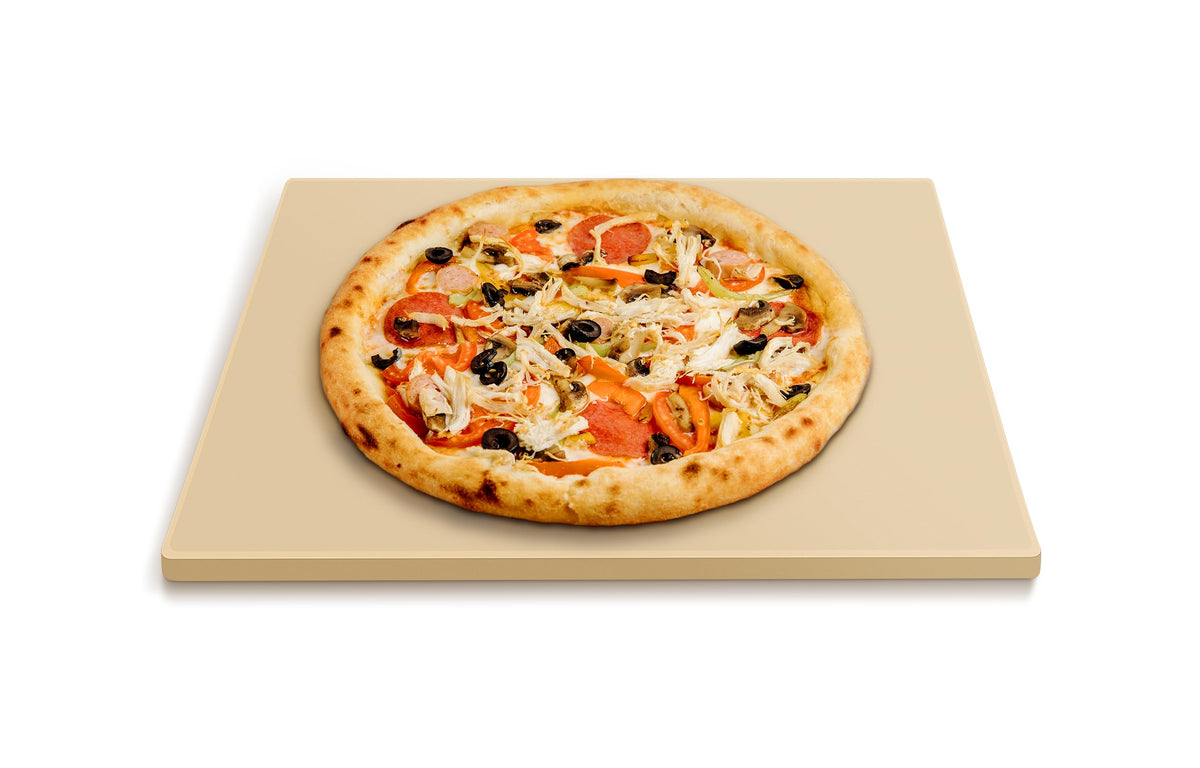 Arcedo pizza stone in 15x12 inch size for oven or grill delivers crisp crusts.