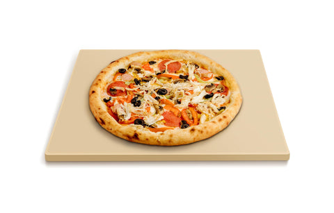 Arcedo pizza stone in 15x12 inch size for oven or grill delivers crisp crusts.
