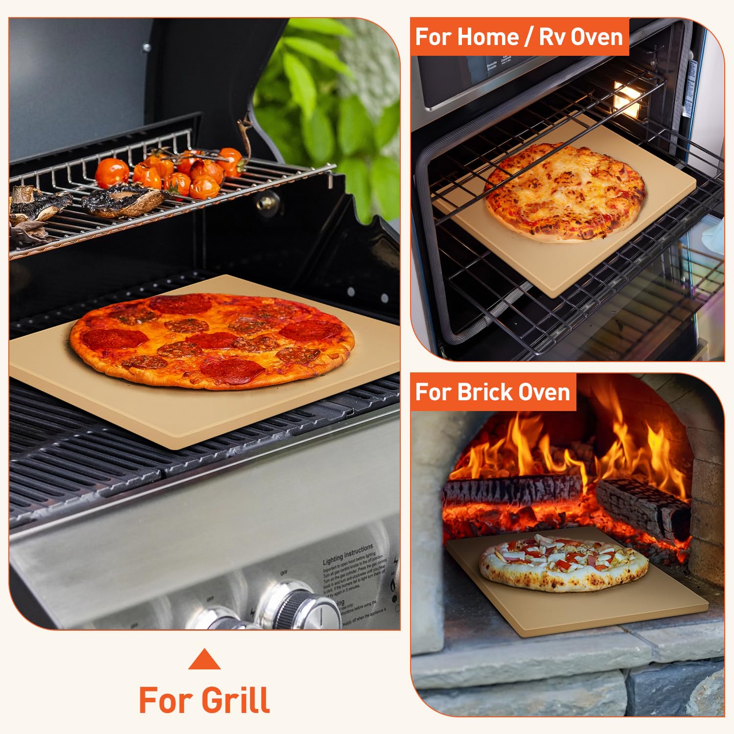 Arcedo stone is suitable for both oven and grill baking.