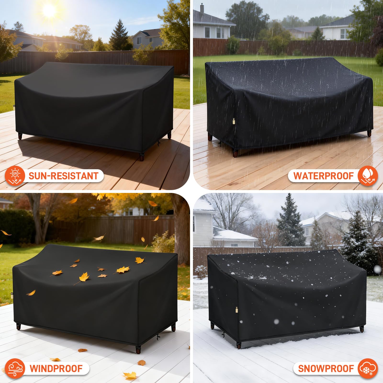 Arcedo windproof design keeps the cover in place during gusty weather.