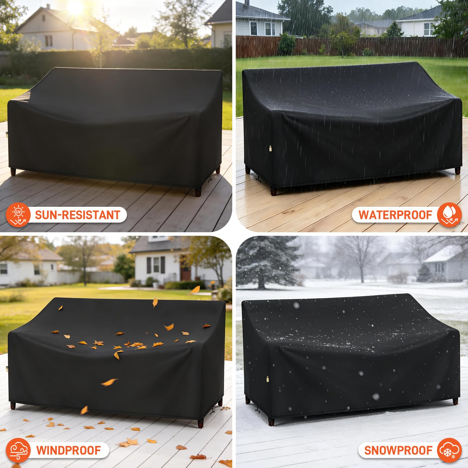 Arcedo wind straps secure the cover during gusty weather.