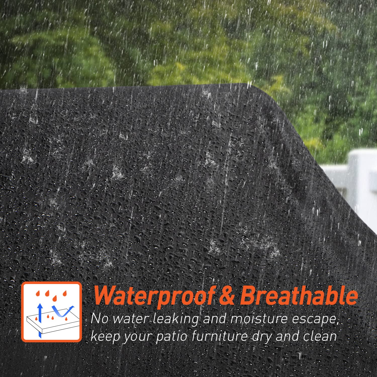 Arcedo waterproof breathable 3-layer material keeps cushions dry and fresh.