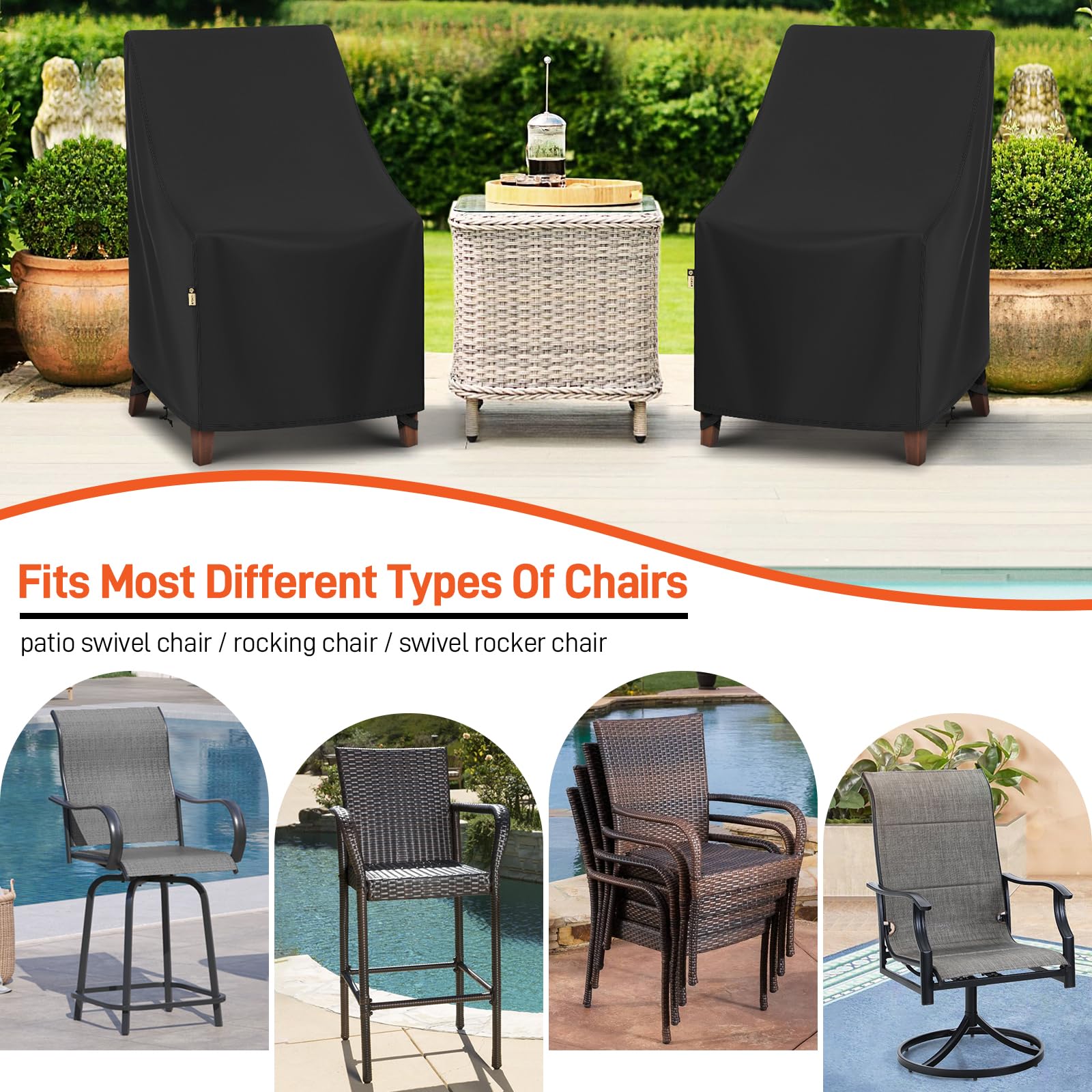 Arcedo weather protection for patio chairs safeguards furniture year-round.