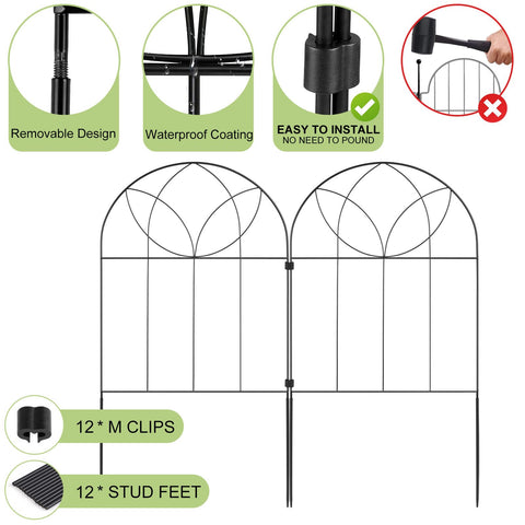 Arcticbird metal fence panels six pcs rustproof for durable borders