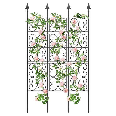 ArdeFentium 60-inch metal garden trellis front view shows sturdy all-metal frame.