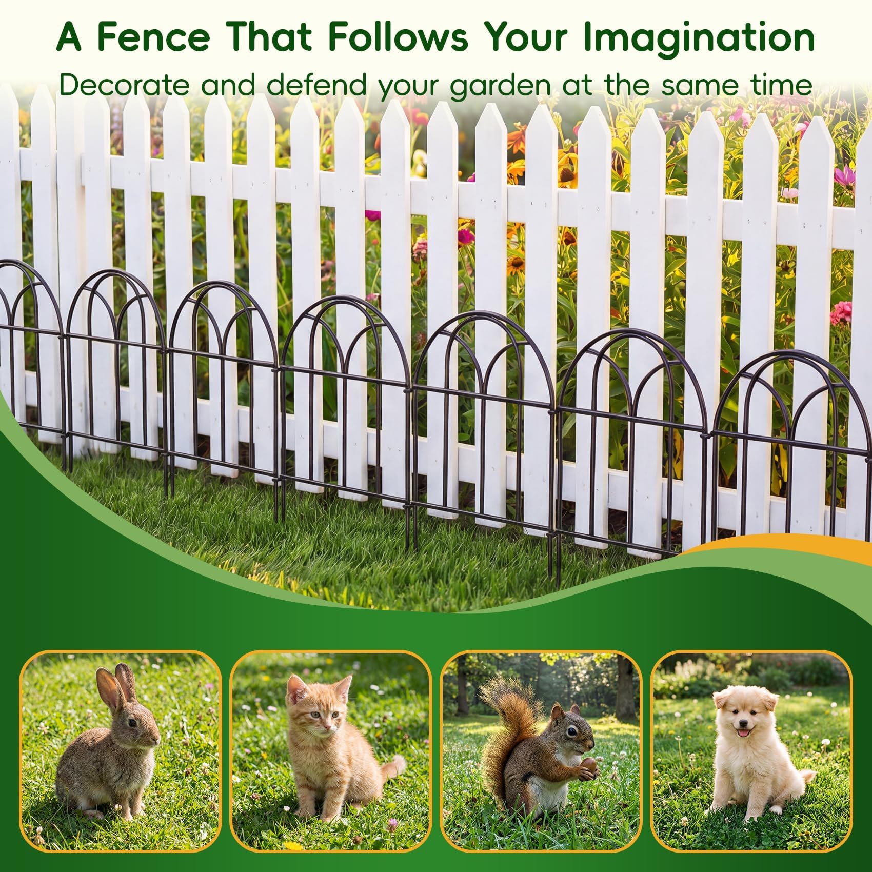ArdeFentium dog fence keeps pets safe while framing flower beds.