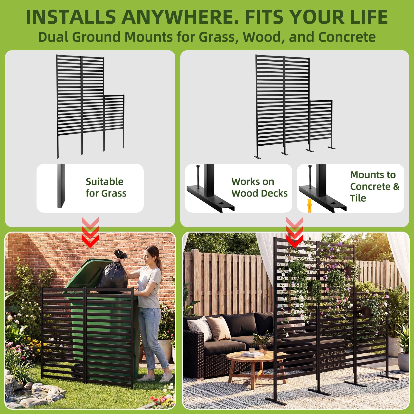 ArdeFentium no-dig installation offers tool-free setup on any surface.