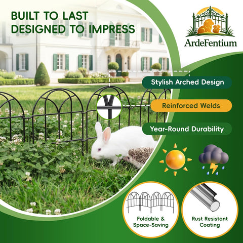 ArdeFentium rust-resistant metal fence with black finish for outdoor longevity.