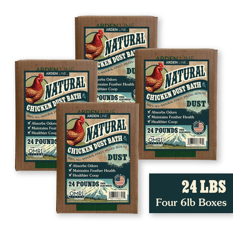 Arden Line zeolite dust bath in coop use promoting natural dust bathing