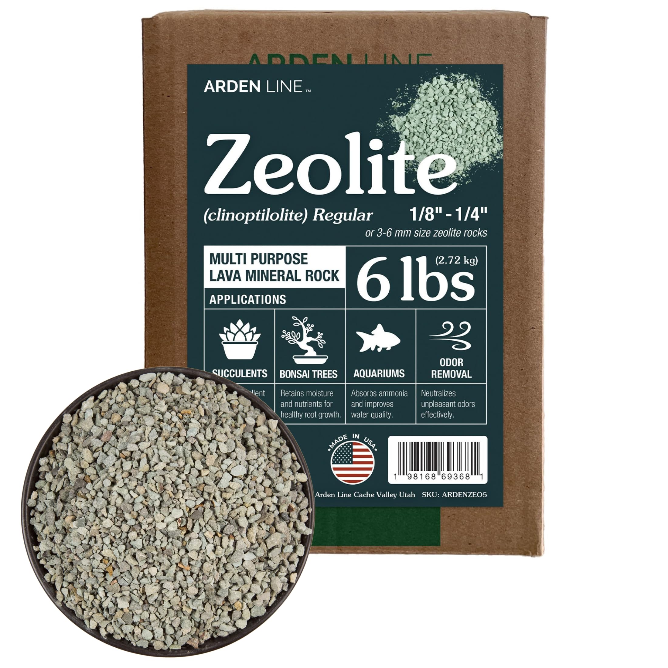 ARDEN LINE Zeolite Rocks regular-size 2-quart bag enhances drainage for succulents.
