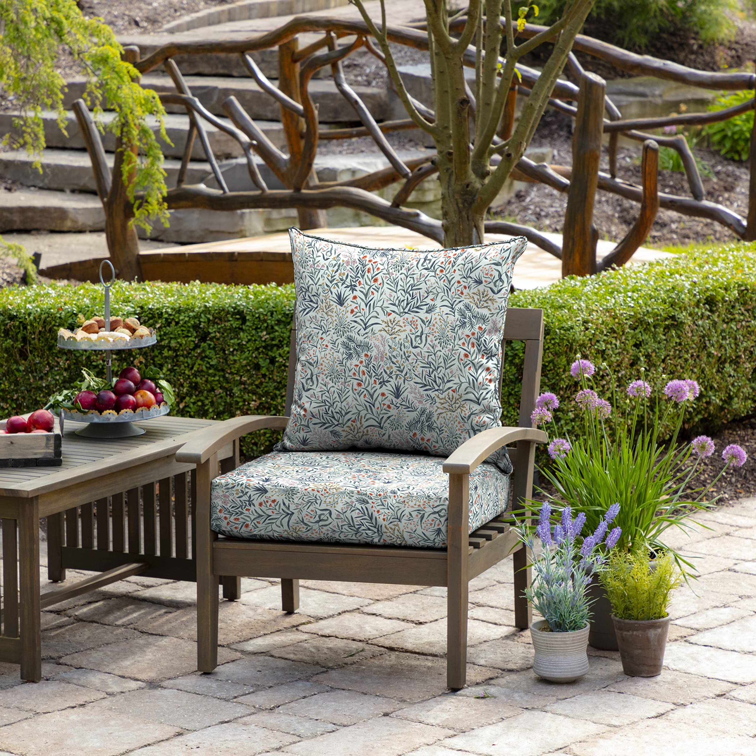 Arden Selections 24x24 inch bottom cushion demonstrates generous depth for seated comfort