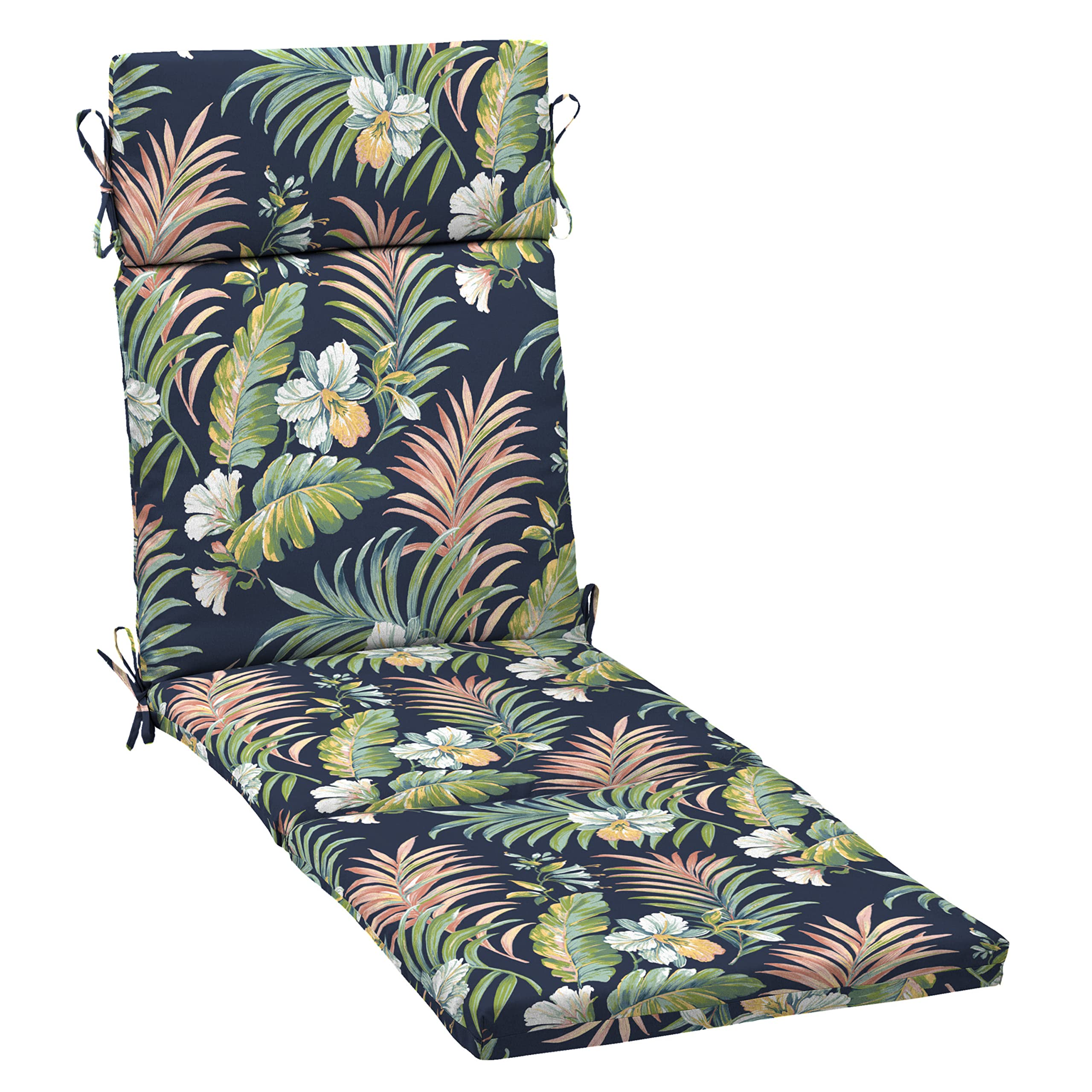 Arden Selections chaise cushion Simone Blue Tropical close-up fabric detail for outdoor durability