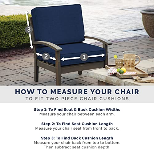 Arden Selections fits standard outdoor dining chairs for simple setup