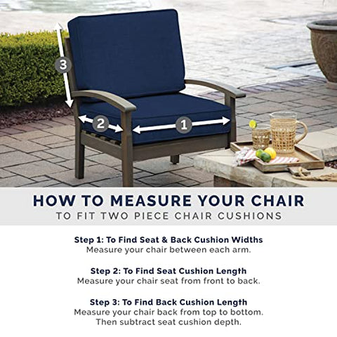 Arden Selections fits standard outdoor dining chairs for simple setup