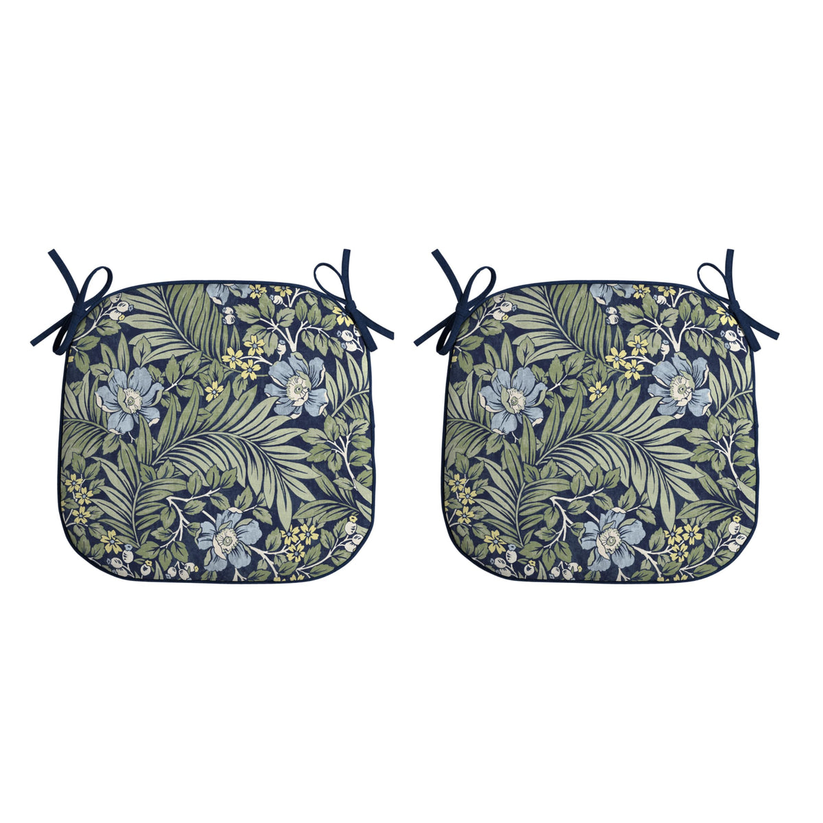 Arden Selections foam seat pad on a patio chair with sapphire Morrison floral pattern for outdoor comfort