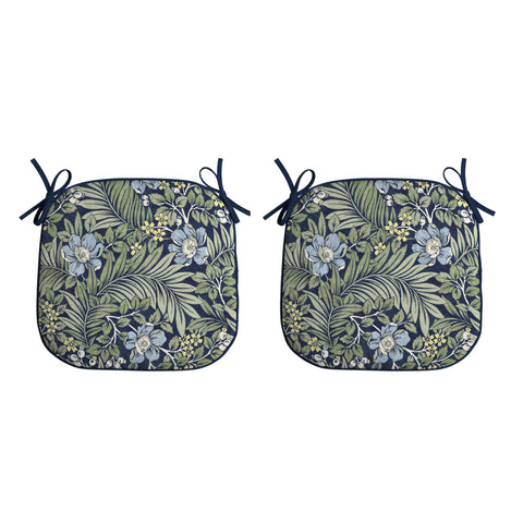 Arden Selections foam seat pad on a patio chair with sapphire Morrison floral pattern for outdoor comfort