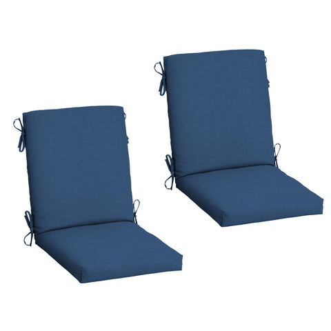 Arden Selections outdoor chair cushion front view in cobalt blue texture for rain-resistant comfort.