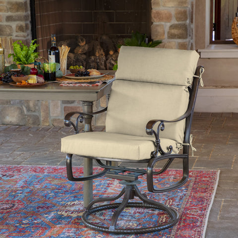 Arden Selections cushion with four ties secures on standard outdoor chairs
