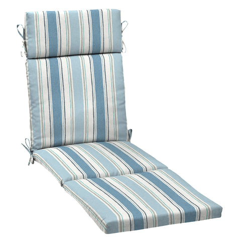 Arden Selections outdoor chaise cushion front view with weather-proof fabric and stripe design.