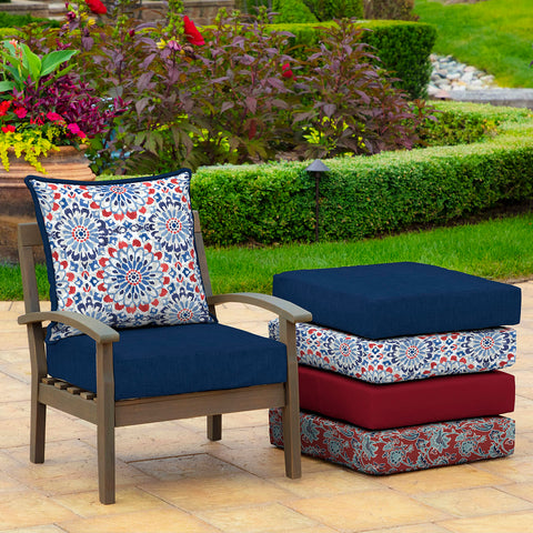 Arden Selections Clark Blue cushions in outdoor setting